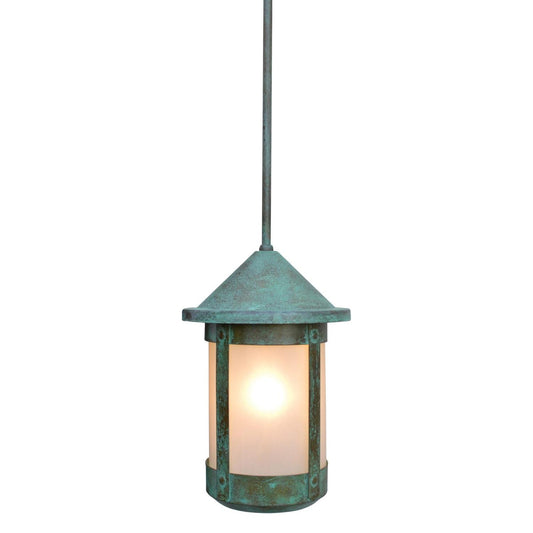7″ Berkeley Stem Hung Pendant - BSH-7F-VP - Verdigris Patina by Arroyo Craftsman