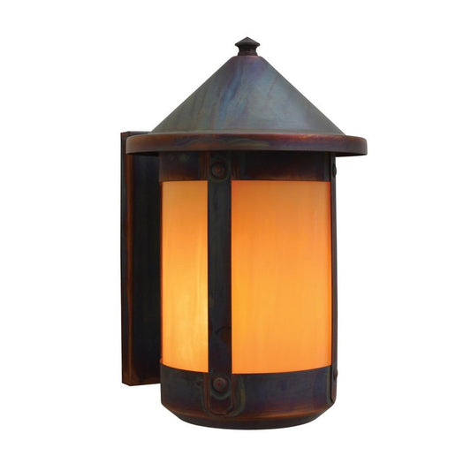 7″ Berkeley Wall Sconce With Roof - BS-7RTN-RC - Raw Copper by Arroyo Craftsman