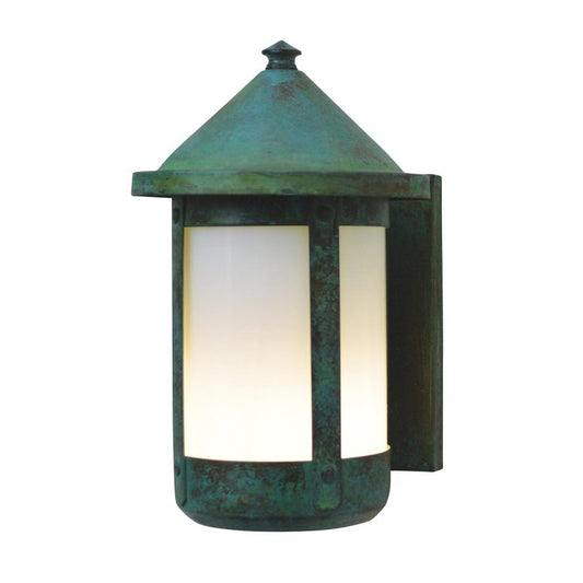7″ Berkeley Wall Sconce With Roof - BS-7RWO-VP - Verdigris Patina by Arroyo Craftsman