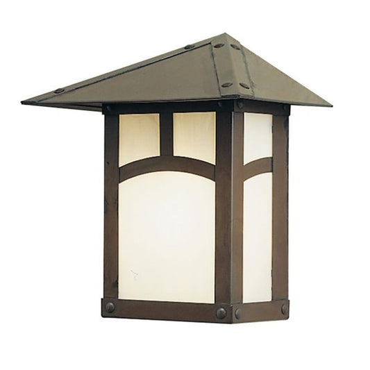 7″ Evergreen Flush Wall Mount With Classic Arch Overlay - EW-7AWO-BZ - Bronze by Arroyo Craftsman