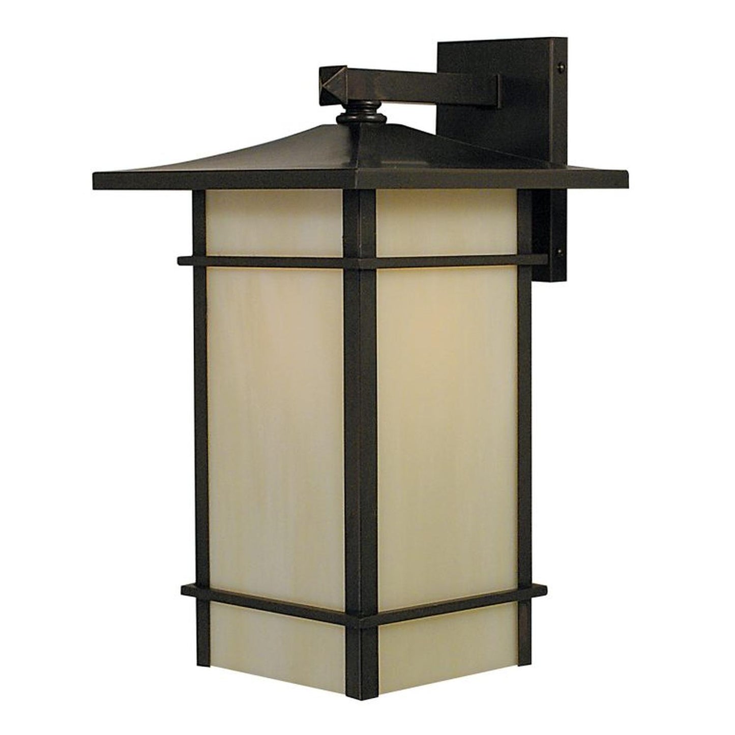 7″ Katsura Wall Mount With Toshi Overlay - KAB-7TSOF-BZ - Bronze by Arroyo Craftsman
