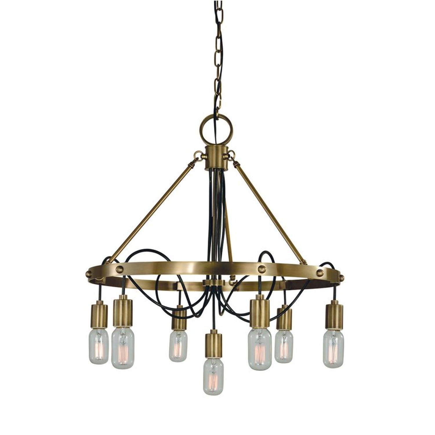 7-Light Antique Brass Felix Dining Chandelier - 5380 AB by Framburg
