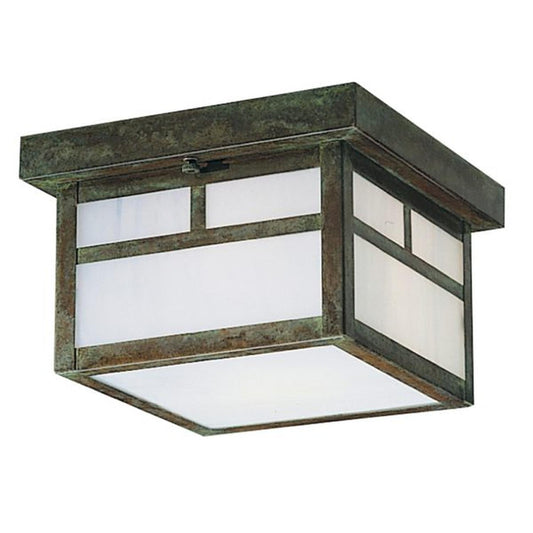 7″ Mission Flush Ceiling Mount With T-Bar Overlay - MCM-7TWO-VP - Verdigris Patina by Arroyo Craftsman