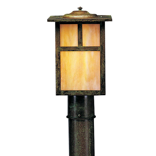 7″ Mission Post Mount With T-Bar Overlay - MP-7TGW-VP - Verdigris Patina by Arroyo Craftsman