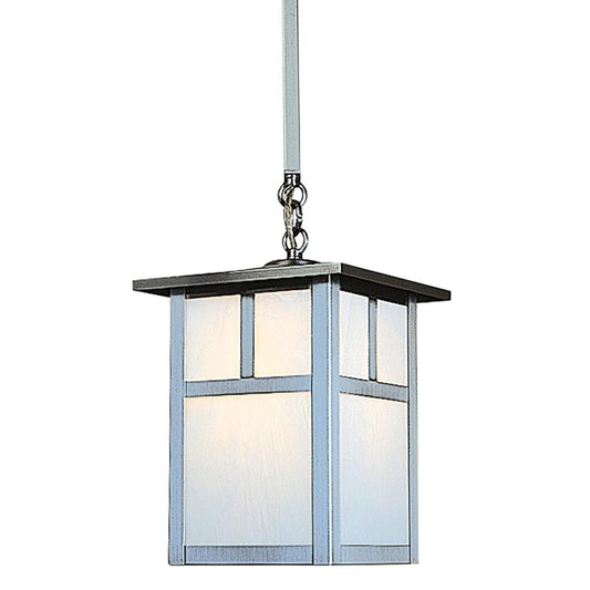 7″ Mission Stem Hung Pendant With T-Bar Overlay - MSH-7TWO-P - Pewter by Arroyo Craftsman