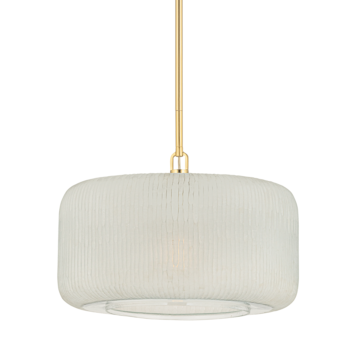 Hudson Valley Lighting Beechurst Large Pendant 7020-AGB, Adjustable Height, Chiseled Glass Shade