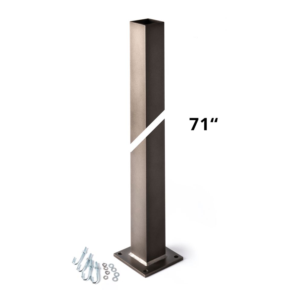 71" Square Outdoor Post for Bollards and Post Lights - Coastal Dark Smoke by Hubbardton Forge
