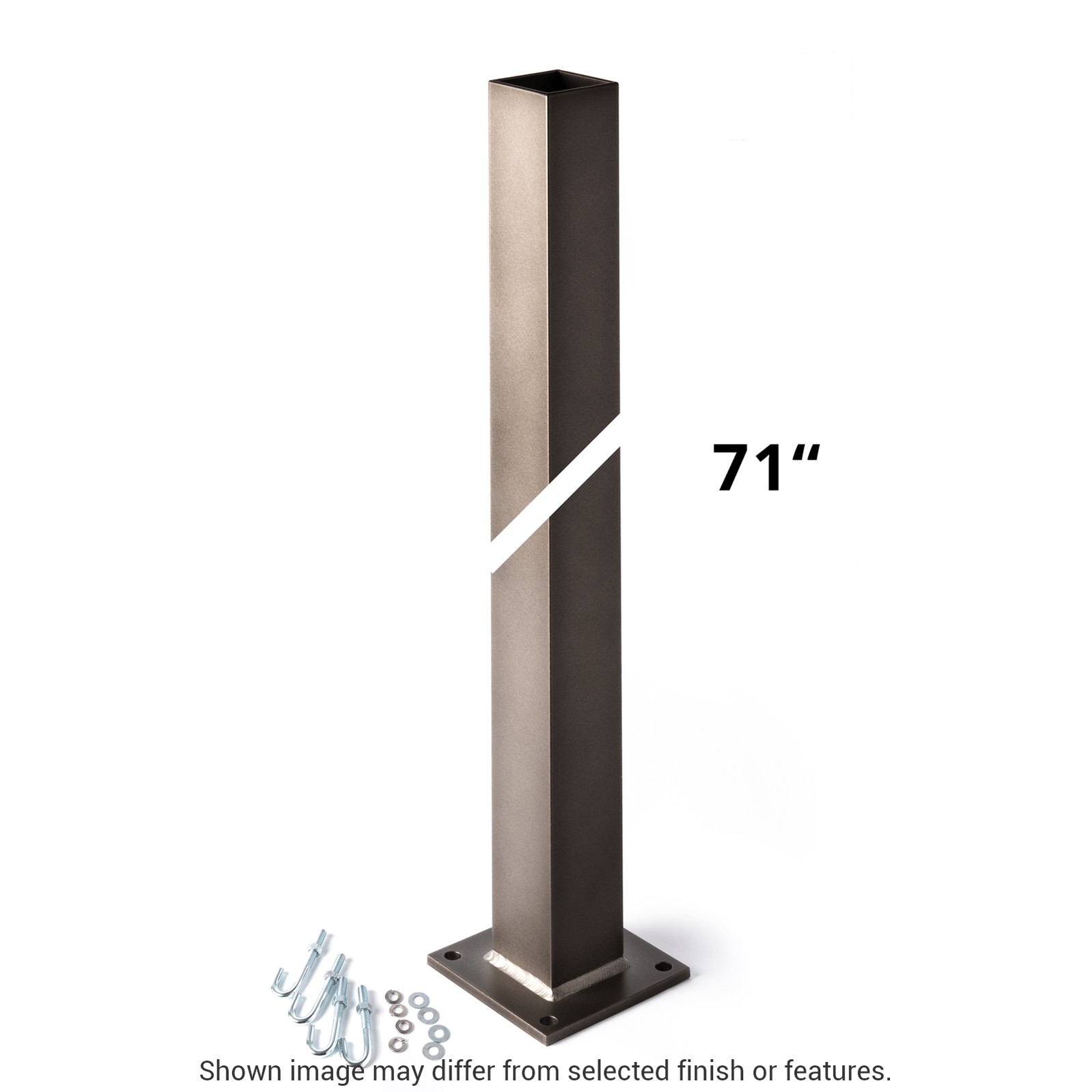 71" Square Outdoor Post for Bollards and Post Lights - White by Hubbardton Forge
