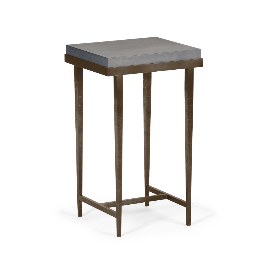 Hubbardton Forge Wick Side Table with 1.5" Solid Maple Top, Custom Finishes, 27"H x 16"W x 14"D