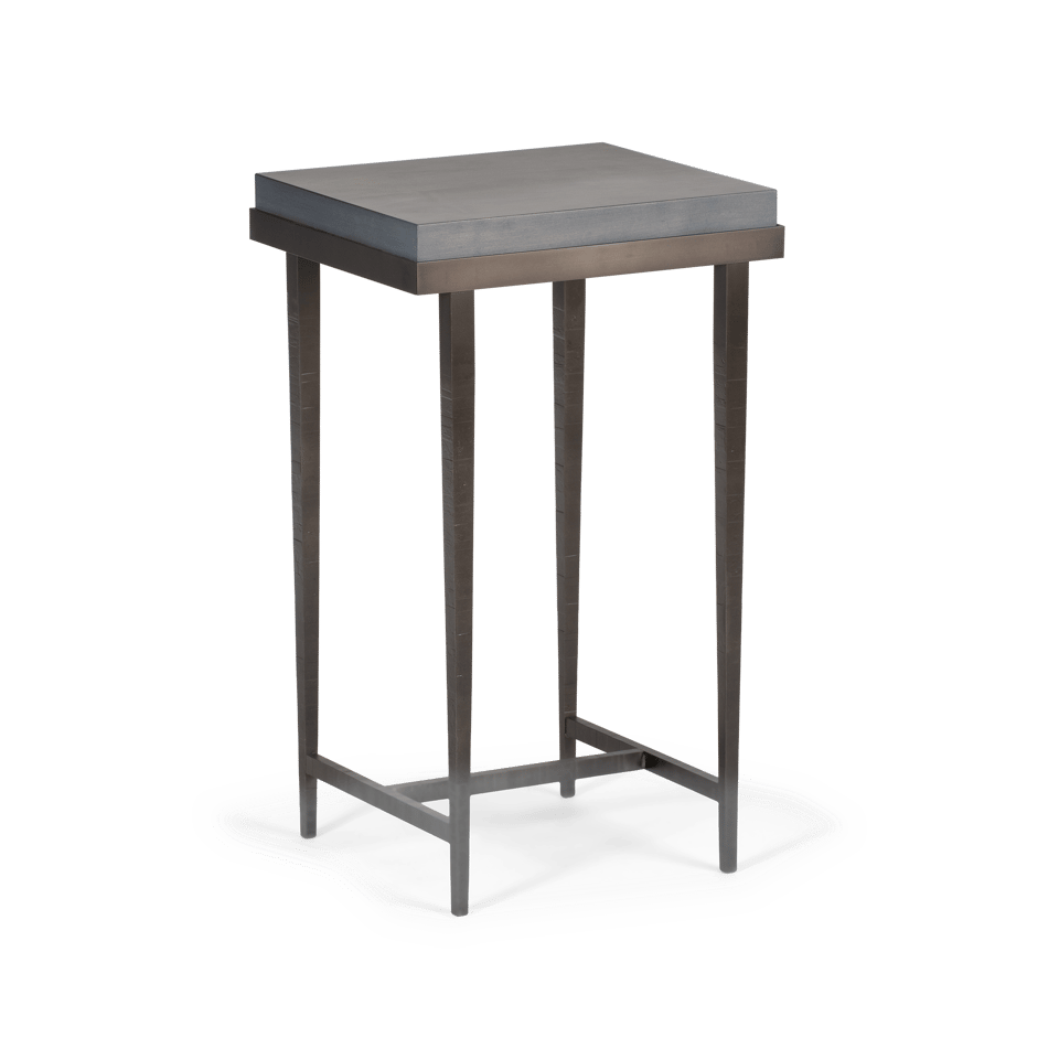 Hubbardton Forge Wick Side Table with 1.5" Solid Maple Top, Custom Finishes, 27"H x 16"W x 14"D