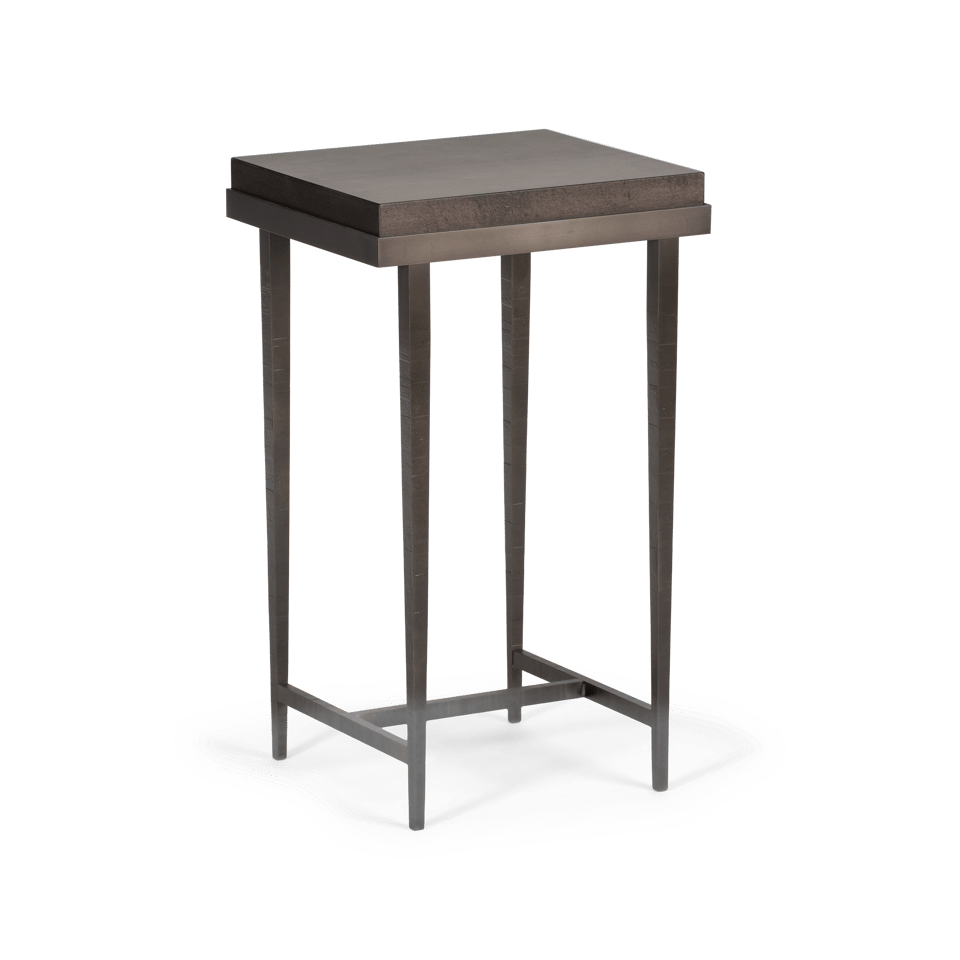 Hubbardton Forge Wick Side Table with 1.5" Solid Maple Top, Custom Finishes, 27"H x 16"W x 14"D