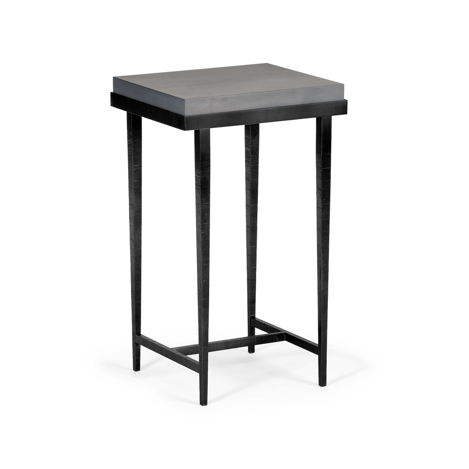 Hubbardton Forge Wick Side Table with 1.5" Solid Maple Top, Custom Finishes, 27"H x 16"W x 14"D