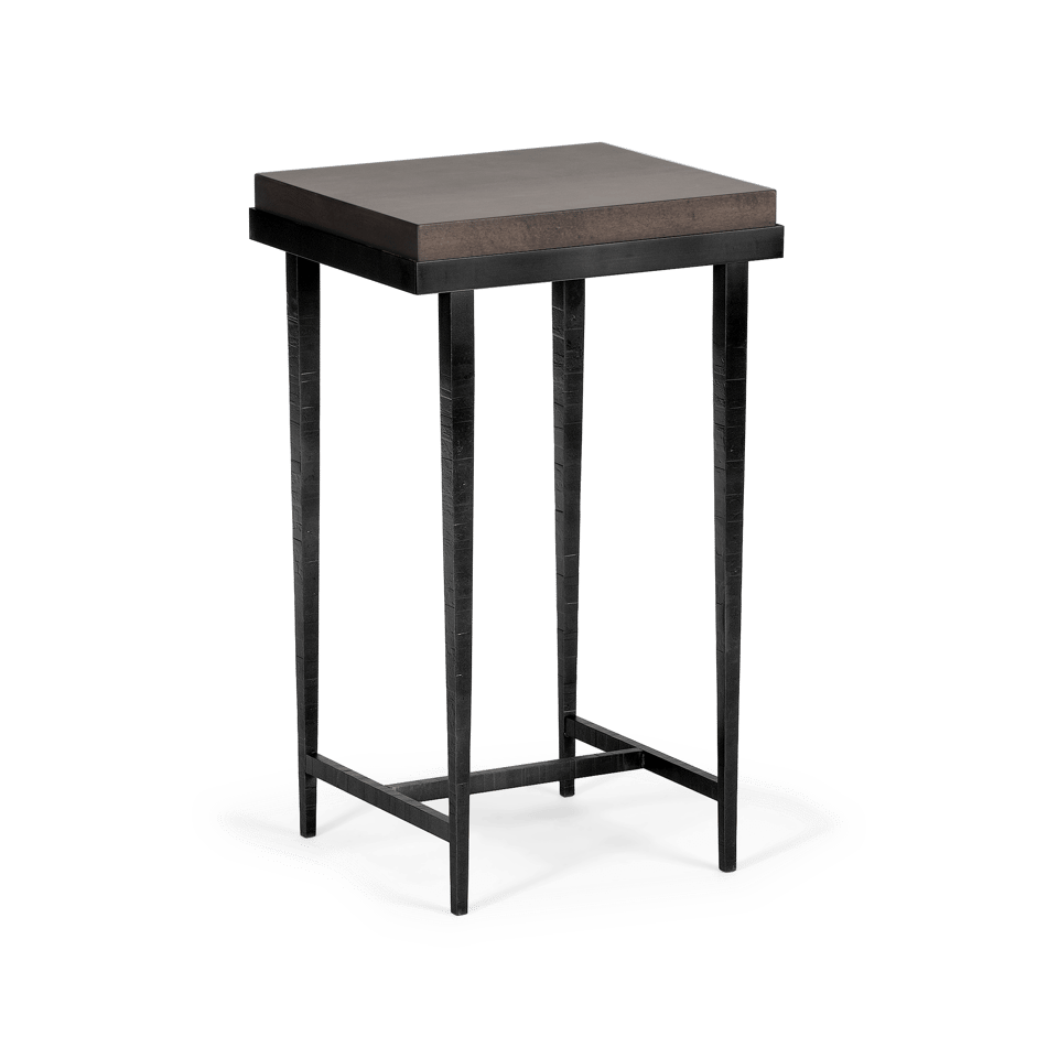 Hubbardton Forge Wick Side Table with 1.5" Solid Maple Top, Custom Finishes, 27"H x 16"W x 14"D