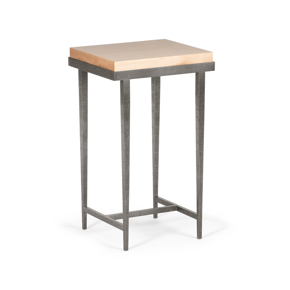 Hubbardton Forge Wick Side Table with 1.5" Solid Maple Top, Custom Finishes, 27"H x 16"W x 14"D