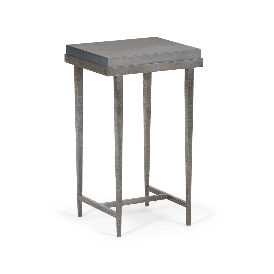 Hubbardton Forge Wick Side Table with 1.5" Solid Maple Top, Custom Finishes, 27"H x 16"W x 14"D