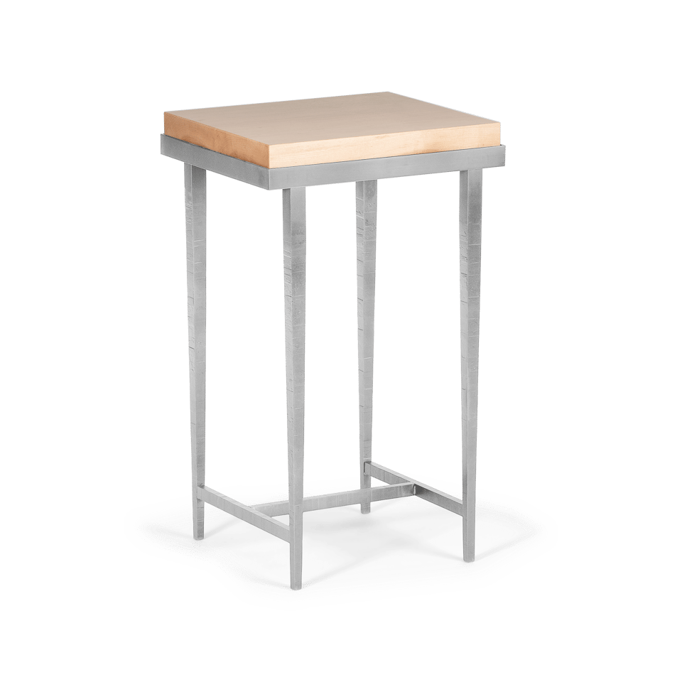 Hubbardton Forge Wick Side Table with 1.5" Solid Maple Top, Custom Finishes, 27"H x 16"W x 14"D