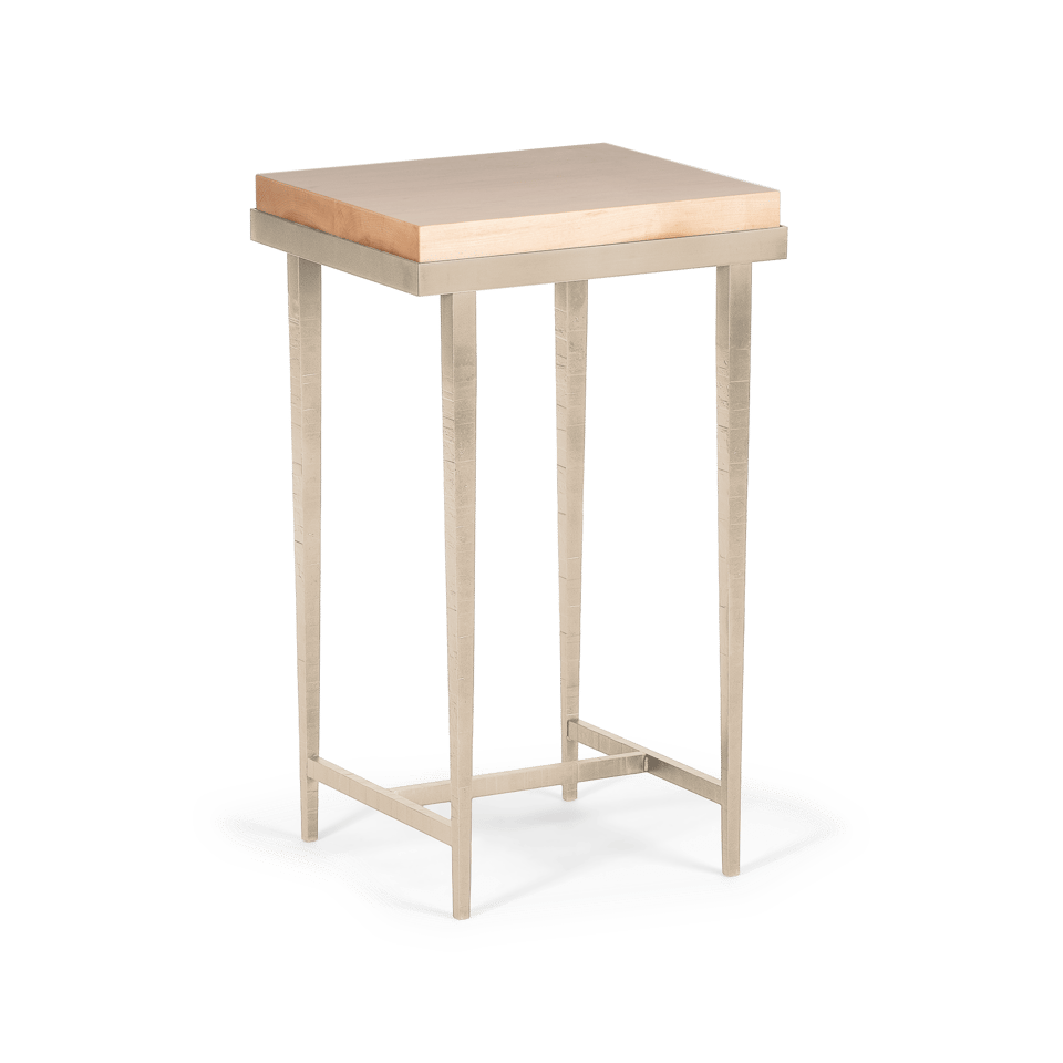 Hubbardton Forge Wick Side Table with 1.5" Solid Maple Top, Custom Finishes, 27"H x 16"W x 14"D