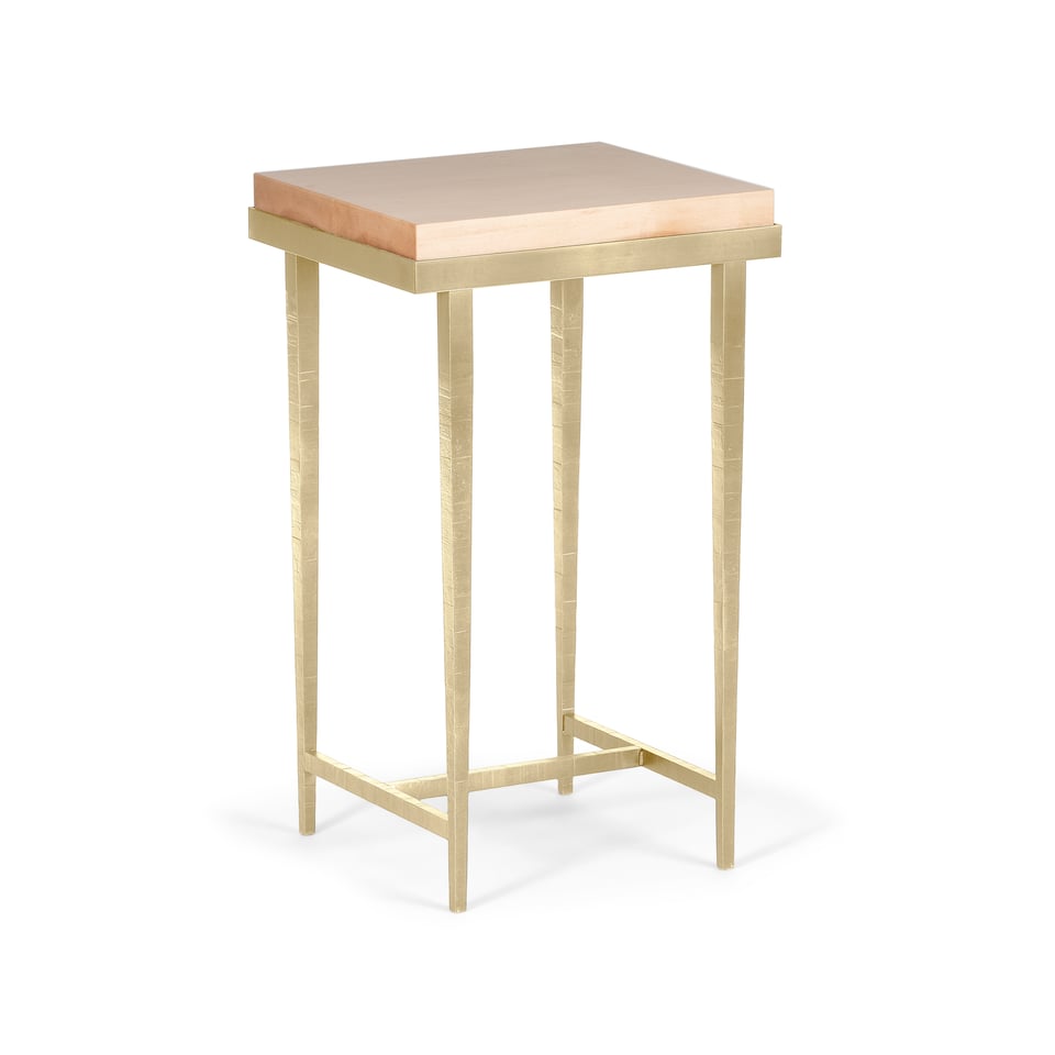 Hubbardton Forge Wick Side Table with 1.5" Solid Maple Top, Custom Finishes, 27"H x 16"W x 14"D