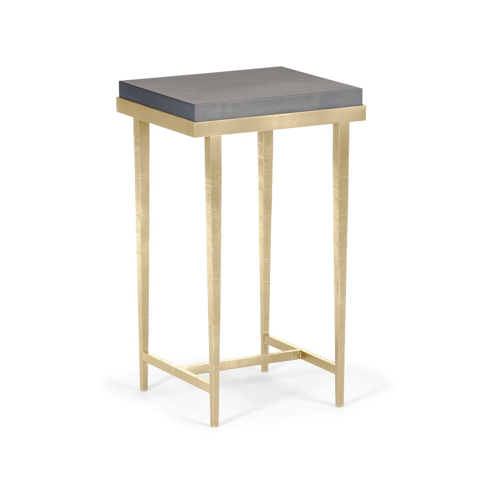 Hubbardton Forge Wick Side Table with 1.5" Solid Maple Top, Custom Finishes, 27"H x 16"W x 14"D