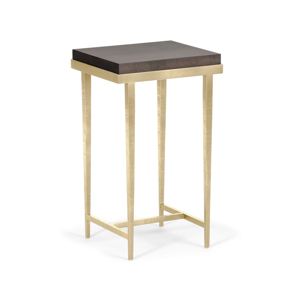 Hubbardton Forge Wick Side Table with 1.5" Solid Maple Top, Custom Finishes, 27"H x 16"W x 14"D