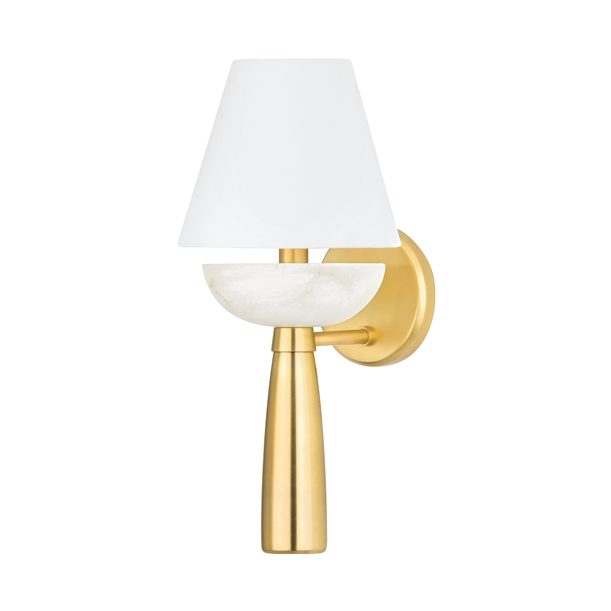 New Windsor Sconce By Hudson Valley Lighting, 16.25" H Aged Brass Wall Light With Alabaster Shade