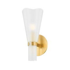 Pine Isle Wall Sconce by Hudson Valley Lighting - Dimmable 1-Light Fixture with Etched Glass Shade