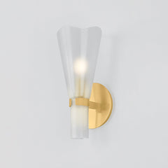 Pine Isle Wall Sconce by Hudson Valley Lighting - Dimmable 1-Light Fixture with Etched Glass Shade