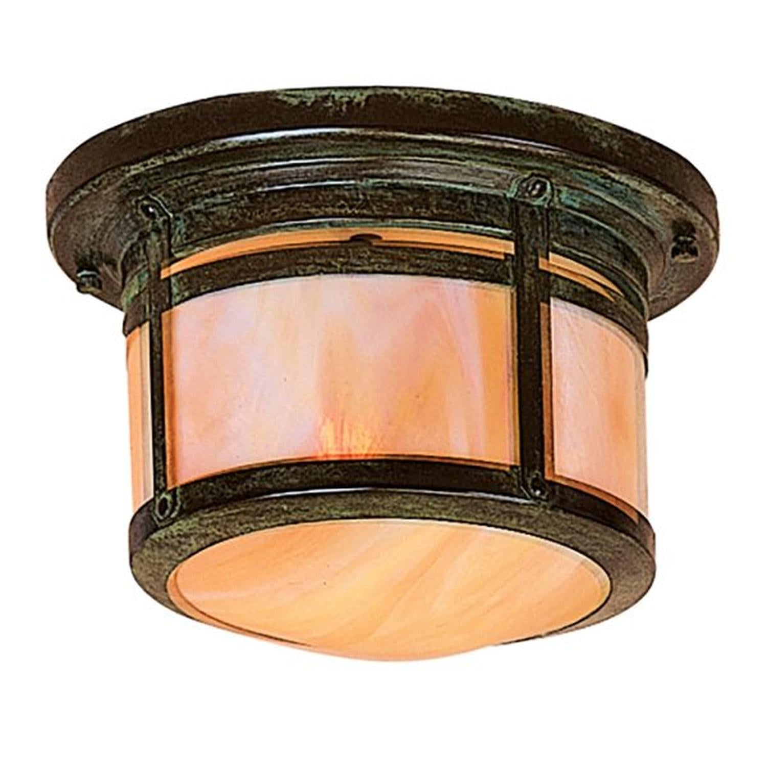 8″ Berkeley Flush Ceiling Mount - BCM-8GW-VP - Verdigris Patina by Arroyo Craftsman