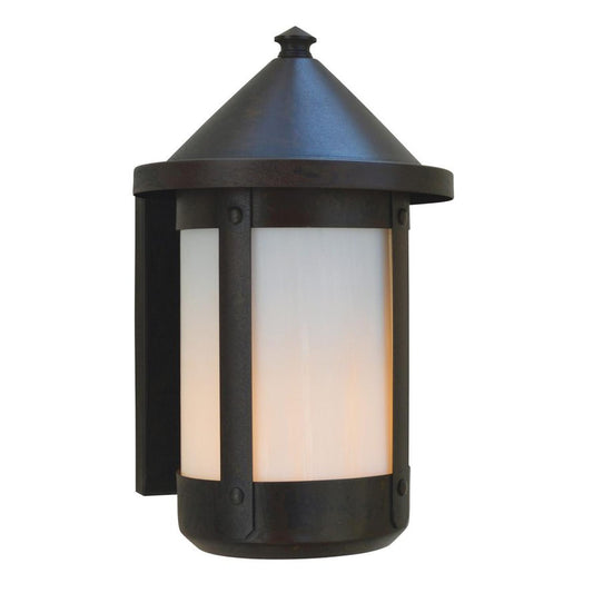 8″ Berkeley Wall Sconce With Roof - BS-8RWO-BZ - Bronze by Arroyo Craftsman