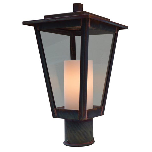 8″ Brighton Post Mount - BRP-8CLR/WHT-RC - Raw Copper by Arroyo Craftsman