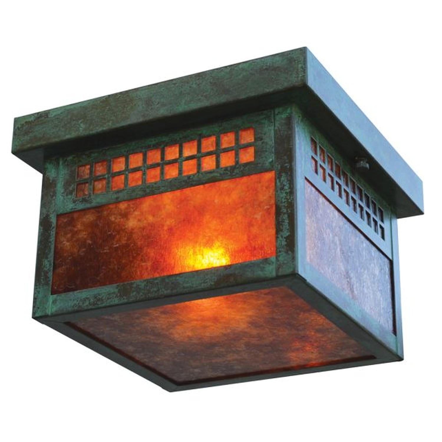 8″ Glasgow Flush Ceiling Mount - GCM-8M-VP - Verdigris Patina by Arroyo Craftsman