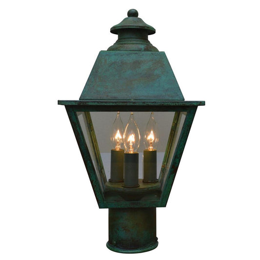8″ Inverness Post Mount With Metal Roof - INP-8MRCLR-VP - Verdigris Patina by Arroyo Craftsman