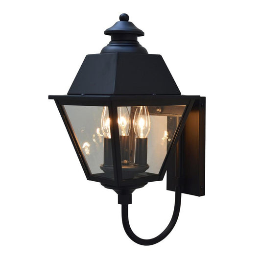 8″ Inverness Wall Mount With Metal Roof - INB-8MRCLR-BK - Satin Black by Arroyo Craftsman