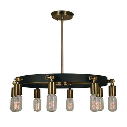 8-Light Antique Brass/Matte Black Felix Chandelier - 4889 AB/MBLACK by Framburg