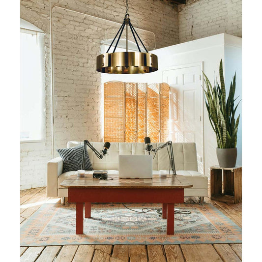 8-Light Antique Brass/Matte Black Lasalle Chandelier - 5298 AB/MBLACK by Framburg
