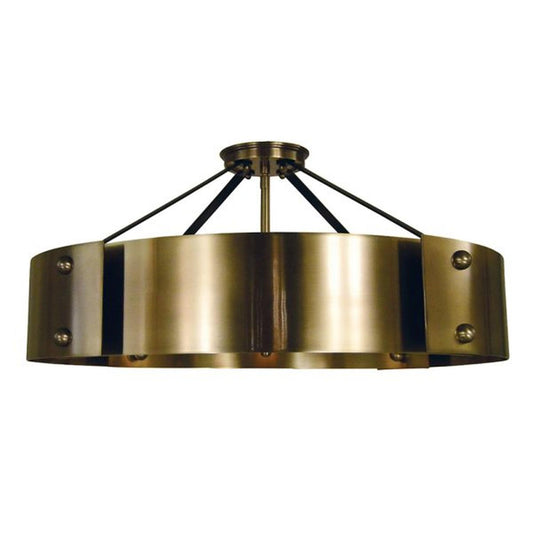 8-Light Antique Brass/Matte Black Lasalle Semi-Flush - 5292 AB/MBLACK by Framburg