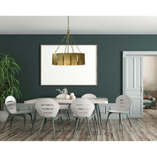 8-Light Brushed Brass Barrington Dining Chandelier - 5868 BR by Framburg