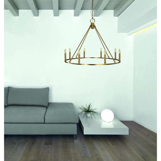 8-Light Brushed Brass Midtown Dining Chandelier - 5658 BR by Framburg