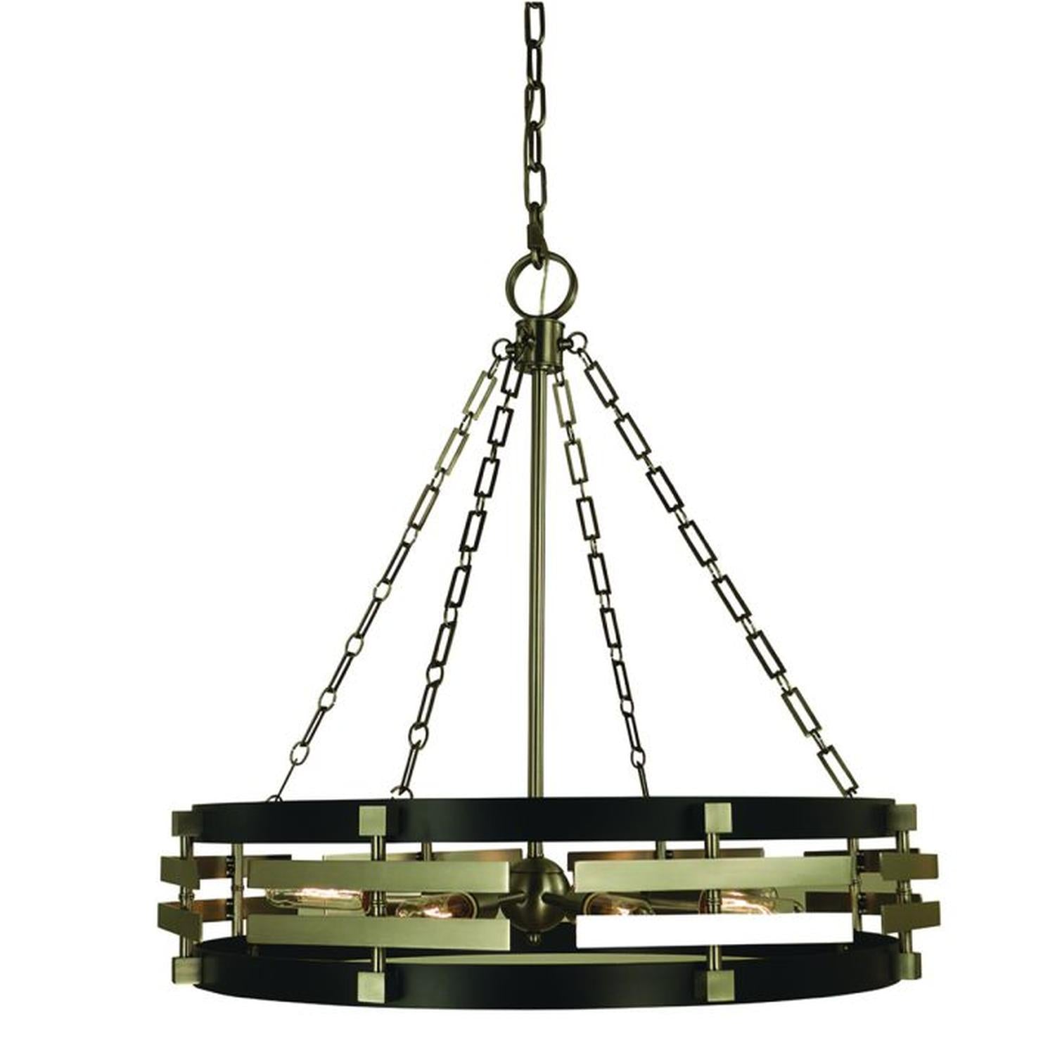 8-Light Brushed Nickel With Matte Black Eden Dining Chandelier - 5748 BN/MBLACK by Framburg