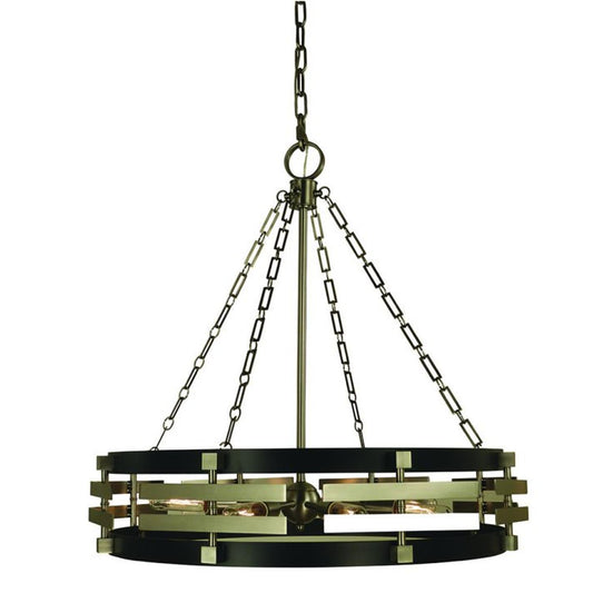 8-Light Brushed Nickel With Matte Black Eden Dining Chandelier - 5748 BN/MBLACK by Framburg
