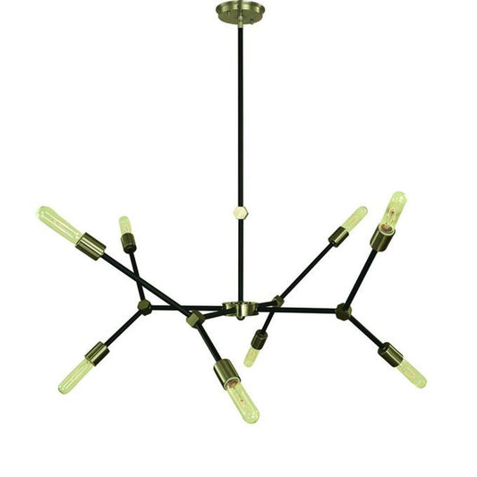 8-Light Brushed Nickel/Matte Black Accents Kinetic Dining Chandelier - 5632 BN/MBLACK by Framburg