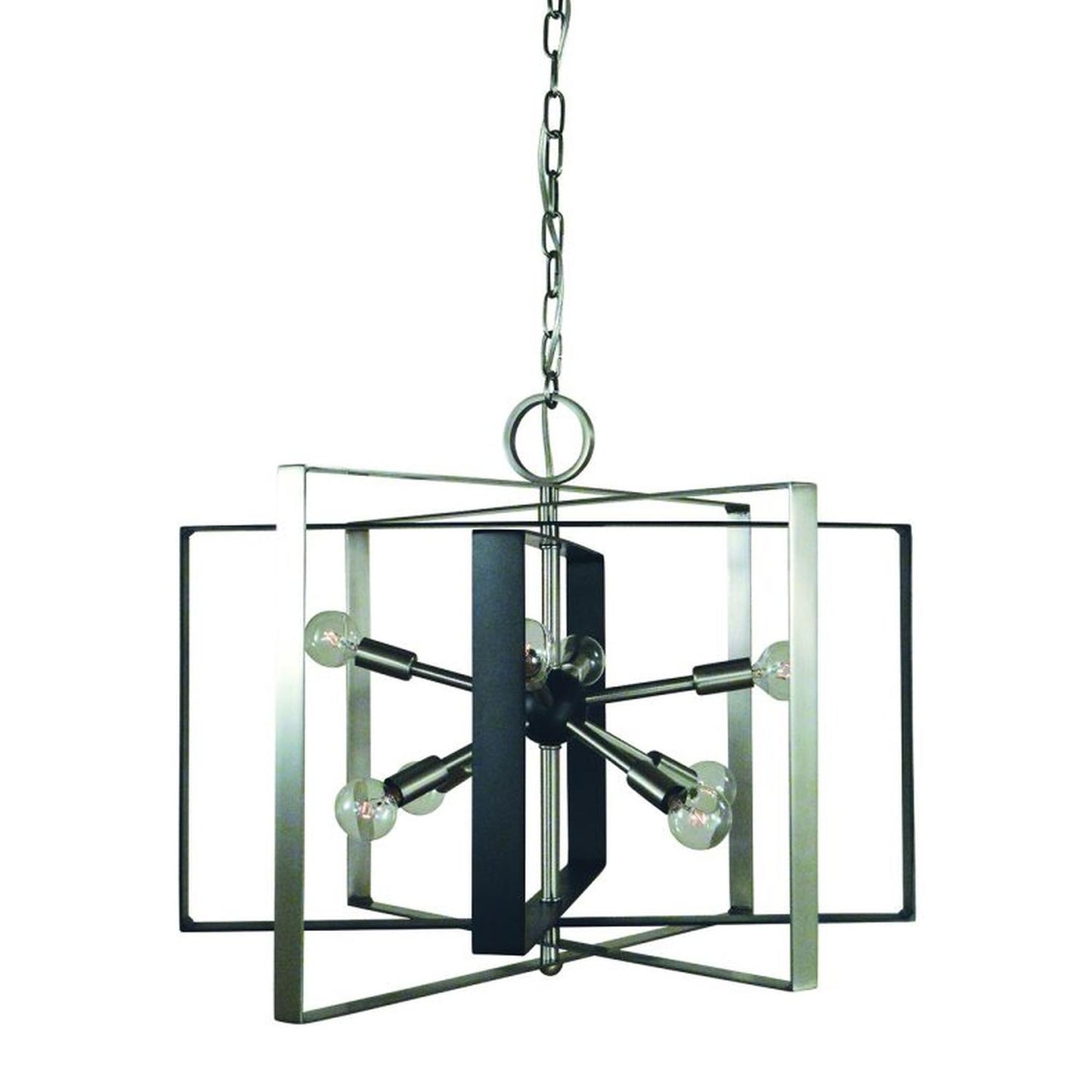 8-Light Brushed Nickel/Matte Black Interstellar Dining Chandelier - L1096 BN/MBLACK by Framburg