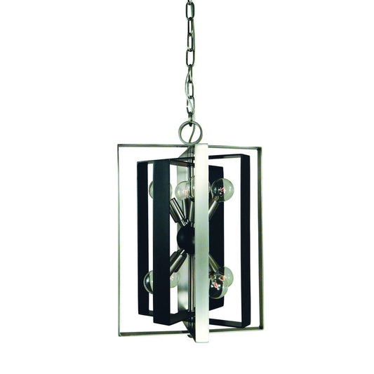 8-Light Brushed Nickel/Matte Black Interstellar Foyer Chandelier - L1098 BN/MBLACK by Framburg