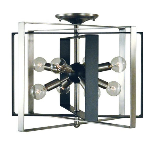 8-Light Brushed Nickel/Matte Black Interstellar Semi-Flush - L1090 BN/MBLACK by Framburg