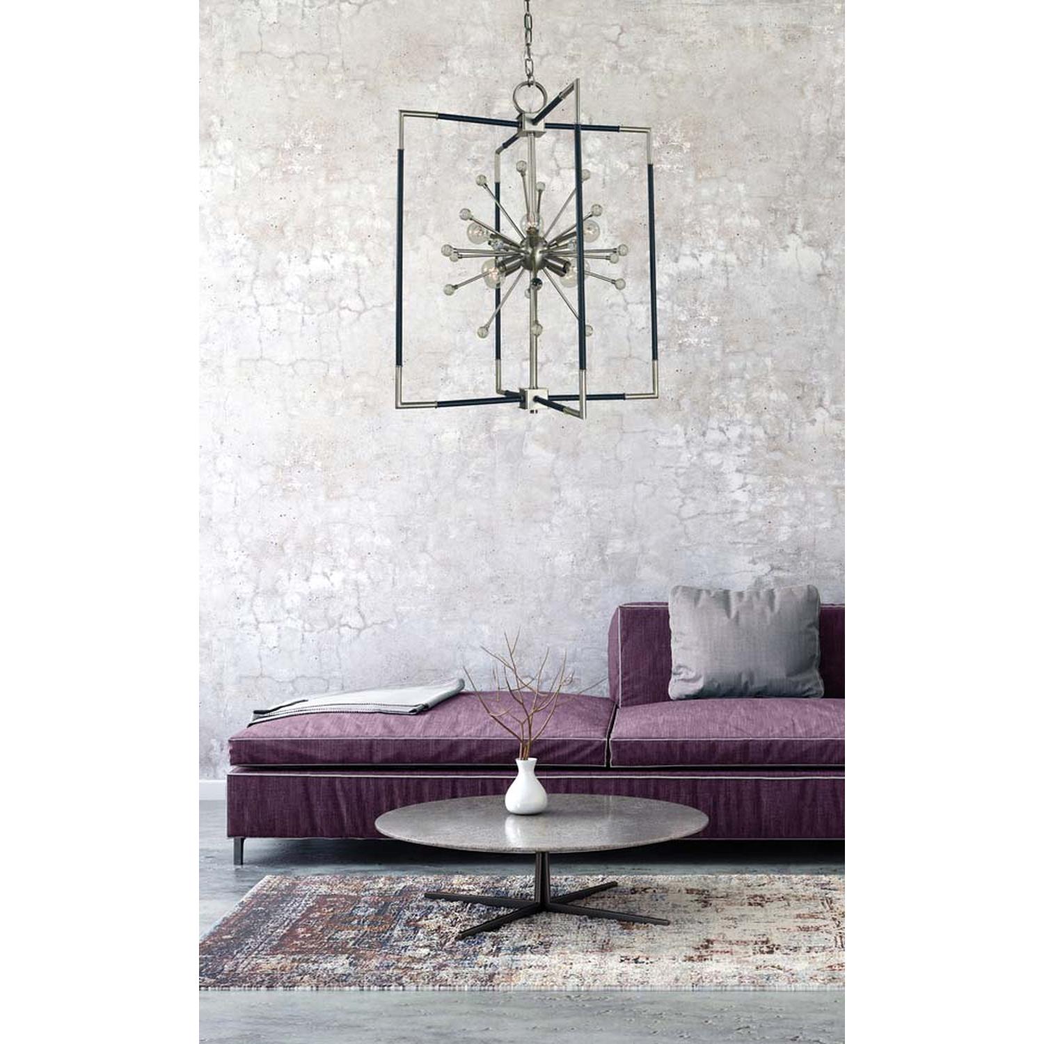 8-Light Brushed Nickel/Matte Black Zeta Dining Chandelier - L1118 BN/MBLACK by Framburg