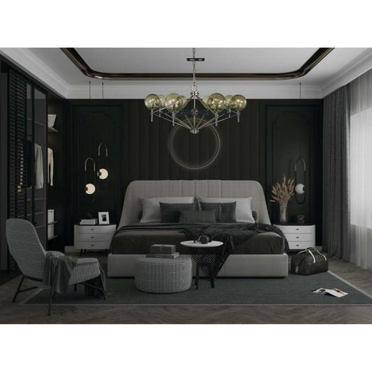 8-Light Calista Dining Chandelier - 5068 PN/MBLACK by Framburg