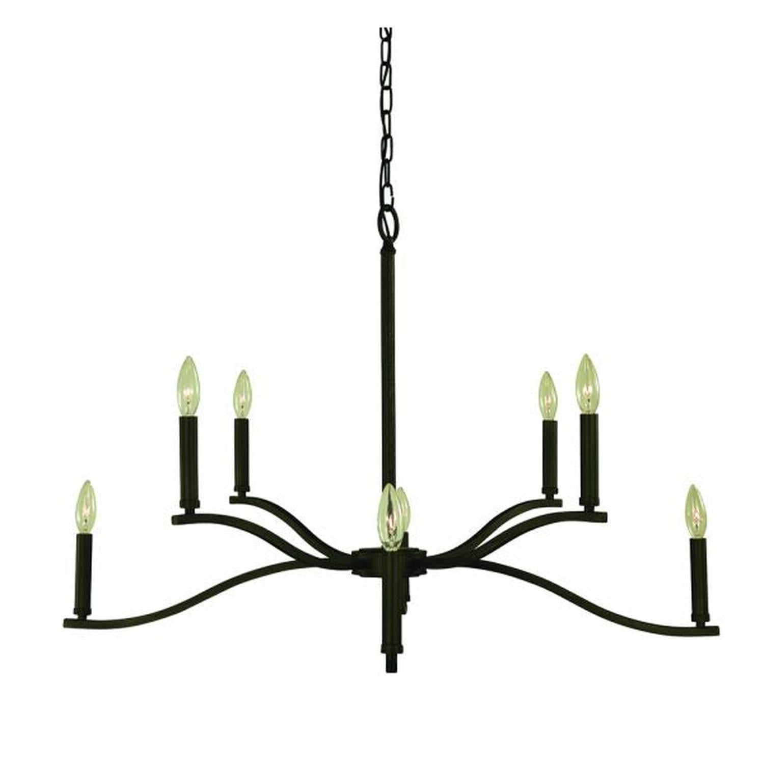 8-Light Heidelberg Dining Chandelier - L1190 IRON by Framburg