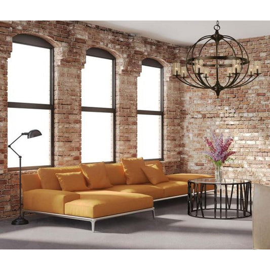8-Light Mahogany Bronze Compass Foyer Chandelier - 1078 MB by Framburg