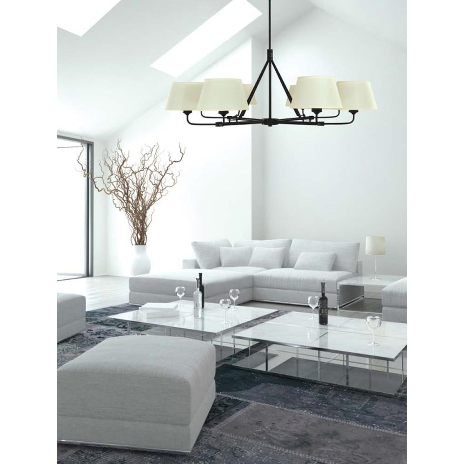 8-Light Matte Black Milford Dining Chandelier - 5708 MBLACK by Framburg