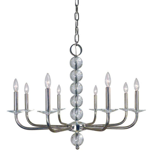 8-Light Polished Nickel Glamour Dining Chandelier - 4968 PN by Framburg
